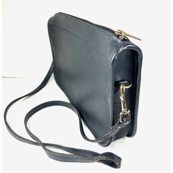 Michael Green Vintage Small Black Leather Shoulder Bag - Distressed - Picture 5 of 12